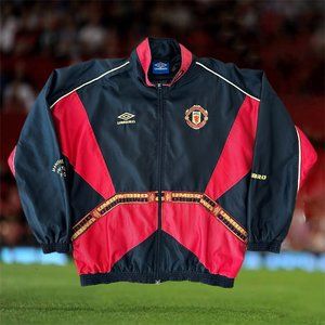 Manchester United 1996/97 Soccer Rain Jacket Large Umbro Football Vintage EPL